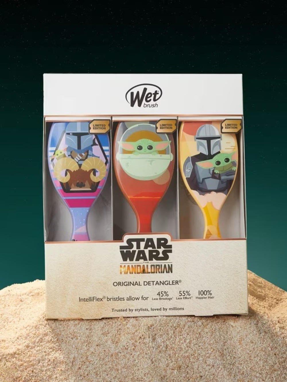 NWT Star Wars The Mandalorian Limited Edition Hair Wet Brush SET Disney Detangle